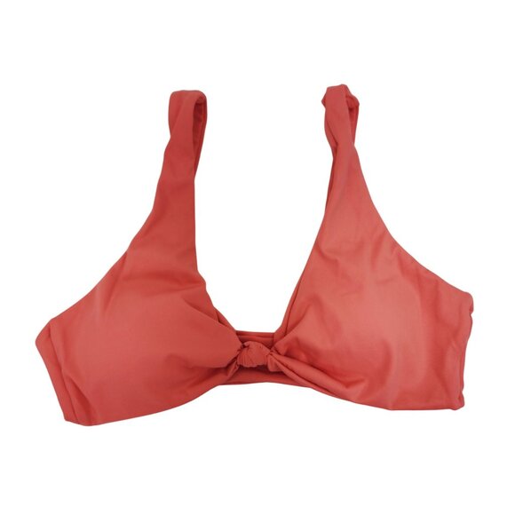 Rust Red Swimsuit Bikini Set With Knot Detail High Waist Bottoms Size M - Picture 3 of 7